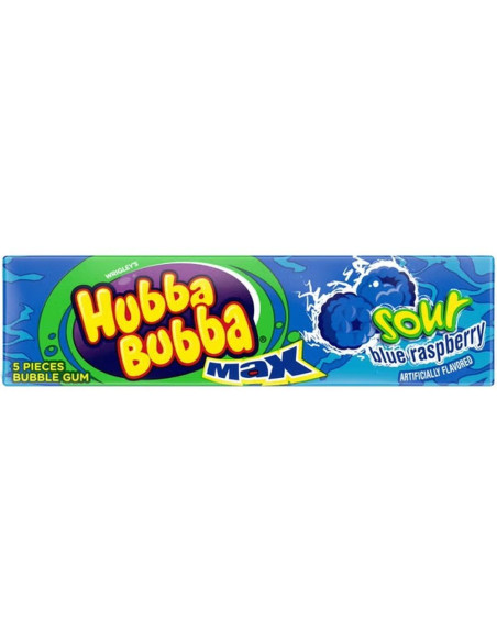 Hubba Bubba - Max Sour Blue Raspberry (chewing-gum acidulé framboise bleue) - My American Market