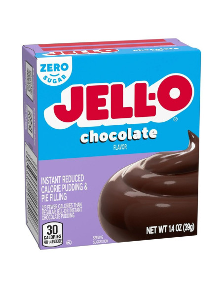 Jell-O - Instant Pudding Chocolate Zero Sugar (pudding chocolat sans sucre) - My American Market
