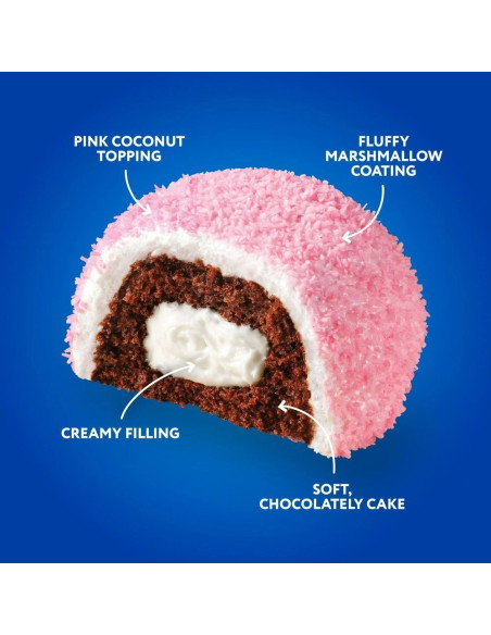 Hostess - Snoballs (gâteaux marshmallow-coco, glaçage rose) - My American Market