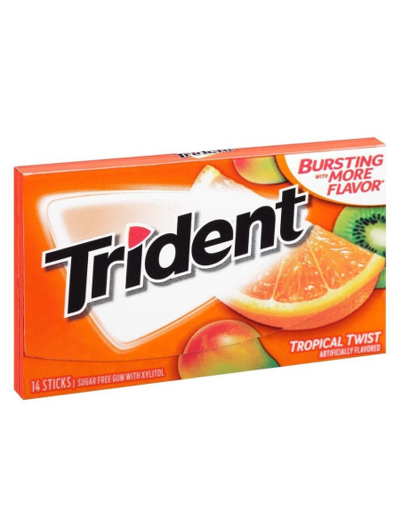Trident - Tropical Twist (chewing-gum sans sucre saveurs tropicales) - My American Market