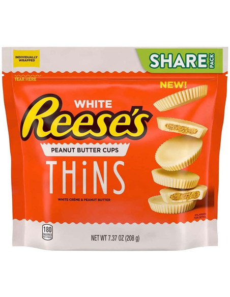Paquete para compartir de galletas finas de mantequilla de cacahuete blanca Reese's - My American Market