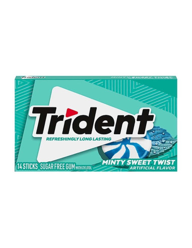 Trident - Minty Sweet Twist (chewing-gum sans sucre menthe sucrée) - My American Market