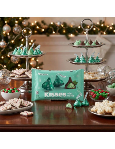 Hershey's - Christmas Kisses Mint Truffle, papillotes truffe à la menthe - My American Market
