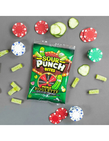 Ruleta de pepinillos Sour Punch Bites - My American Market