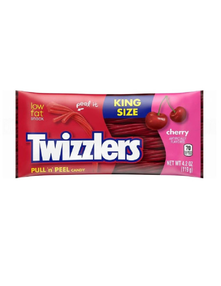Twizzlers Pull 'n' Peel Cherry King Size - My American Market