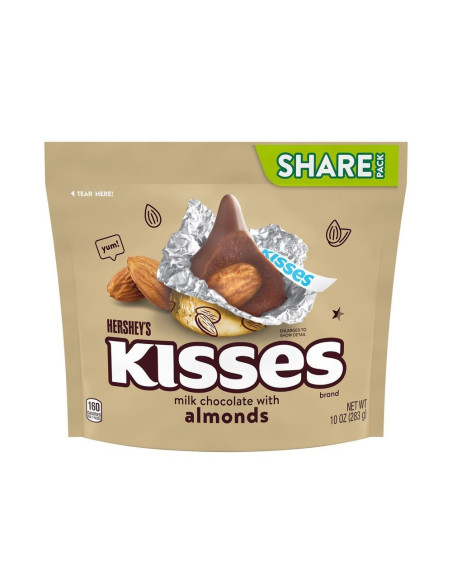Hershey's Kisses Milk Chocolate with Almonds Share Pack - My American Market