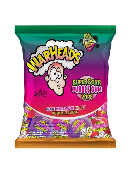 Warheads Super Sour Bubble Gum Pops - My American Market