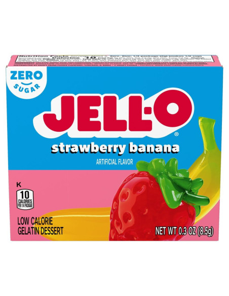 Jell-O Fragola-Banana Zero Zucchero - My American Market