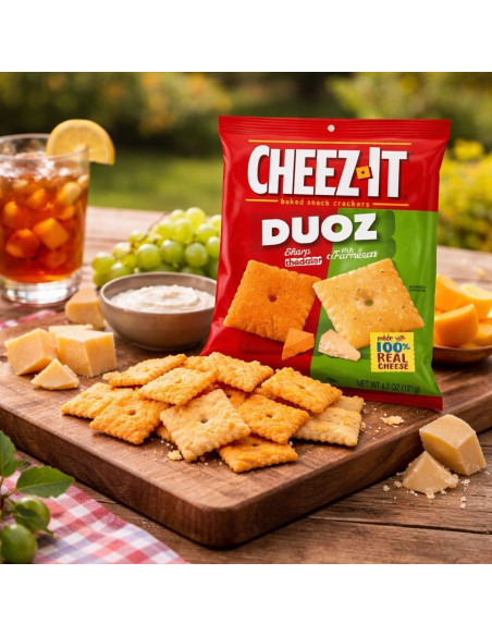 Cheez-It Duoz queso cheddar fuerte y parmesano - My American Market