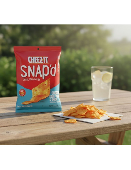 Cheez-It Snap'd Cheddar, panna acida e cipolla - My American Market