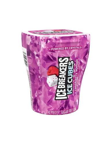 Cubitos de hielo de chicle Ice Breakers sabor sorbete de frambuesa - My American Market