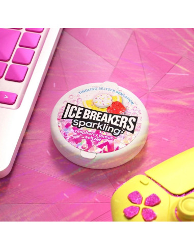 Ice Breakers - Sparkling Raspberry Lemon Seltzer (pastilles framboise-citron pétillantes) - My American Market