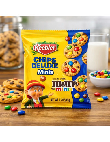Keebler Chips Deluxe Bite Size Cookies M&M's Minis 45g - My American Market