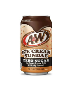 A&W - Root Beer Zero Sugar Ice Cream Sundae (soda coppa gelato senza zucchero) - My American Market