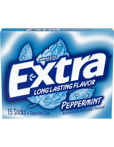 Extra - Peppermint (chewing-gum sans sucre à la menthe poivrée) - My American Market