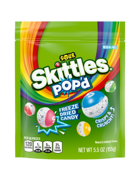 Skittles POP'd Freeze Dried Candy Sour - My American Market