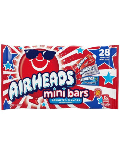 Airheads - Bars Mini Red, White & Blue (set di 30 mini barrette, edizione USA) - My American Market