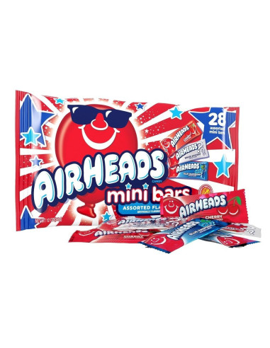 Airheads - Bars Mini Red, White & Blue (set di 30 mini barrette, edizione USA) - My American Market
