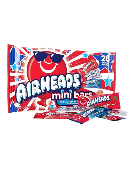 Barritas Airheads Mini rojas, blancas y azules, paquete de 30 - My American Market
