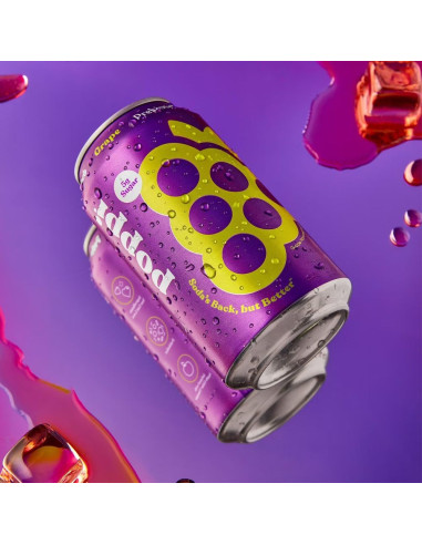Refresco prebiótico de uva Poppi - My American Market