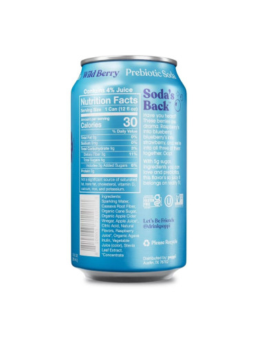 Refresco prebiótico Poppi con frutos del bosque - My American Market