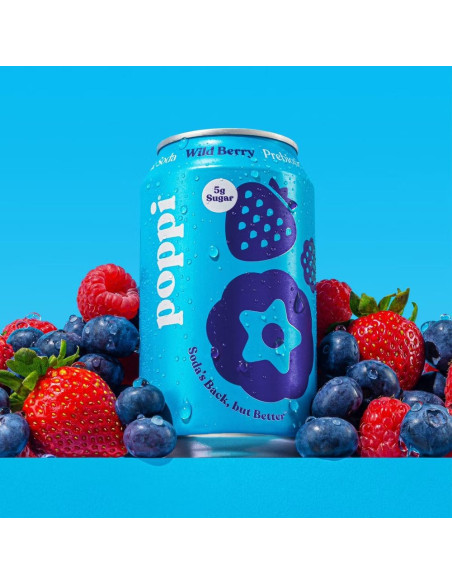 Poppi Prebiotic Soda ai frutti di bosco - My American Market