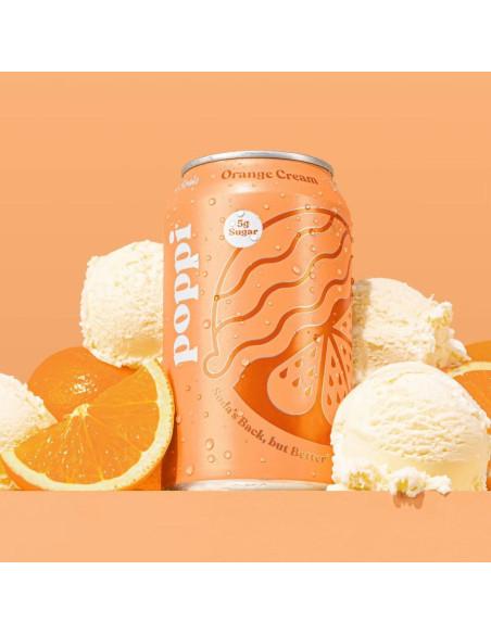 Crema de naranja con soda prebiótica Poppi - My American Market
