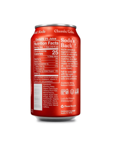 Poppi Prebiotic Soda Classic Cola - My American Market