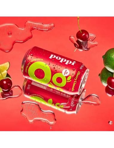 Refresco prebiótico Poppi con limonada de cereza - My American Market
