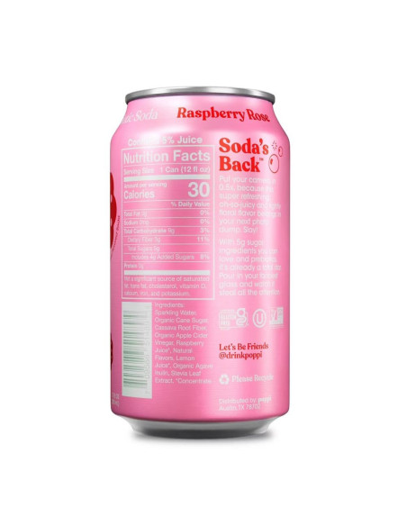 Poppi Prebiotic Soda Lampone Rosa - My American Market