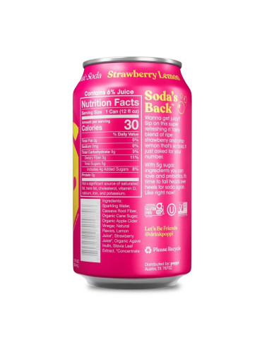 Refresco prebiótico Poppi fresa limón - My American Market