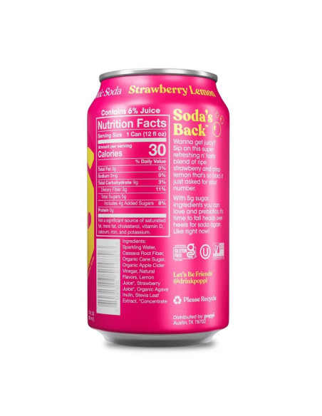 Poppi Prebiotic Soda Strawberry Lemon - My American Market