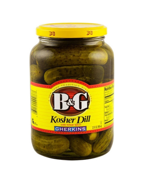 B&G Kosher Dill Gherkins 946ml - My American Market