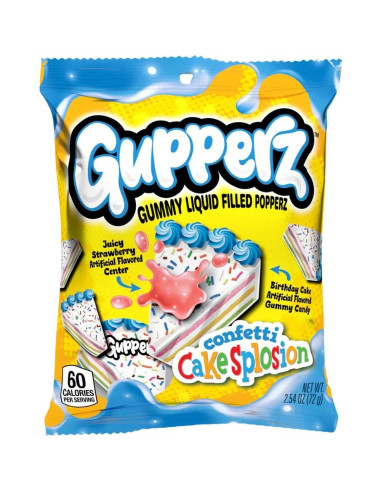 Gupperz - Confetti Cakesplosion (bonbons gélifiés à cœur liquide, gâteau d'anniversaire) - My American Market