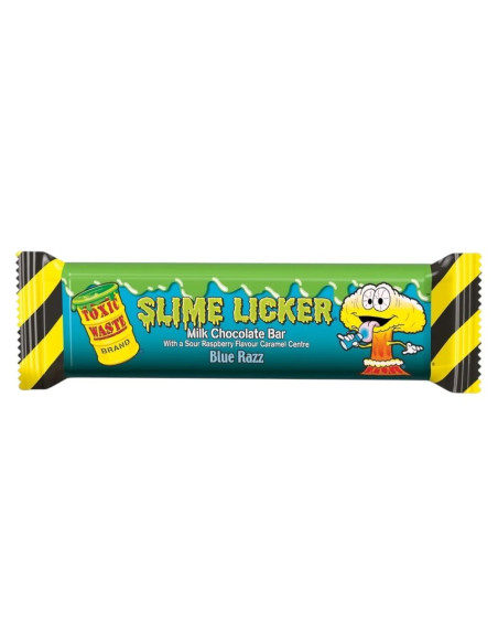 Toxic Waste - Slime Licker Milk Chocolate Bar Blue Raz (barre chocolat fourrée acidulée) - My American Market
