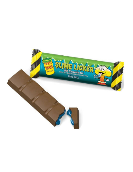 Barra de chocolate con leche Toxic Waste Slime Licker Blue Raz - My American Market