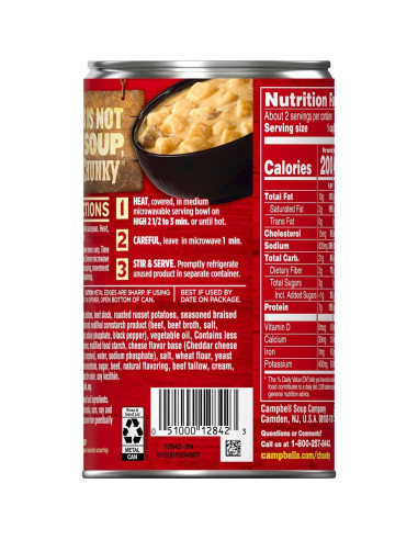 Campbell's - Chunky Baked Potato with Steak & Cheese (zuppa sostanziosa patata-manzo) - My American Market