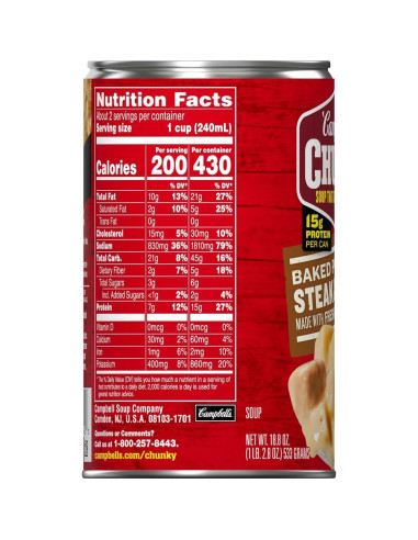 Campbell's - Chunky Baked Potato with Steak & Cheese (zuppa sostanziosa patata-manzo) - My American Market