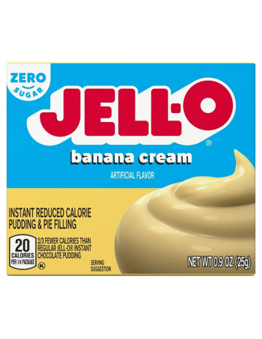 Jell-O Instant Pudding & Pie Filling Banana Cream Zero Sugar - My American Market