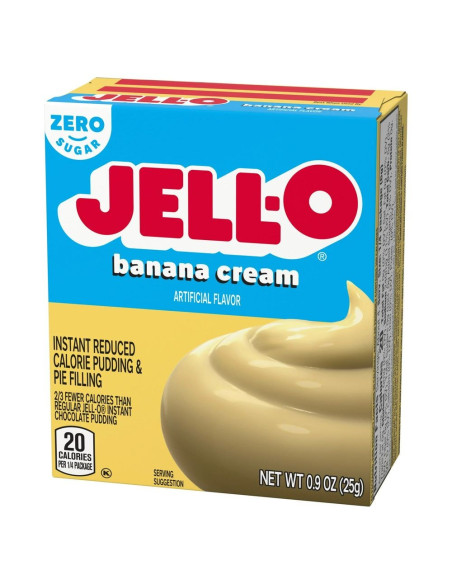 Jell-O Instant Pudding & Pie Filling Banana Cream Zero Sugar - My American Market
