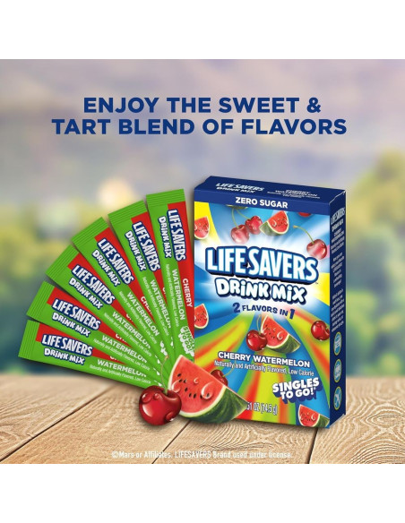 Mezcla para bebida Lifesavers sabor cereza y sandía - My American Market