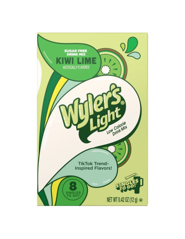 Bebidas individuales ligeras para llevar de Wyler, sabor kiwi y lima - My American Market