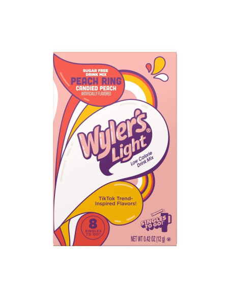 Wyler's Light Singles To Go Peach Ring - My American Market