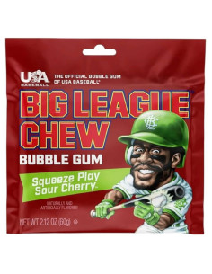 Big League Chew Bubble Gum Squeeze Play Sour Cherry - My American Market