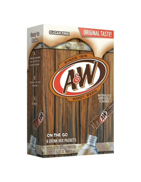 A&W - Root Beer On The Go, sticks aromatisés racinette - My American Market