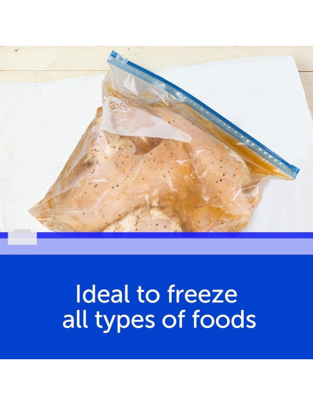 Boîte 15 Sacs Congélation Ziploc Slider Freezer Quart (Format Moyen) - My American Market