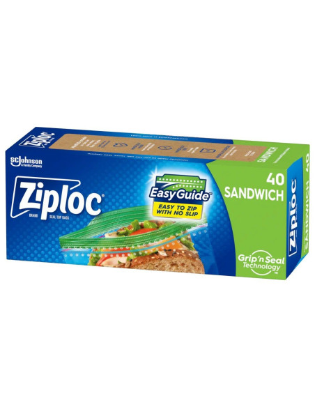 Boîte 40 Sacs à Sandwich Ziploc Sandwich Bags Grip 'n Seal - My American Market