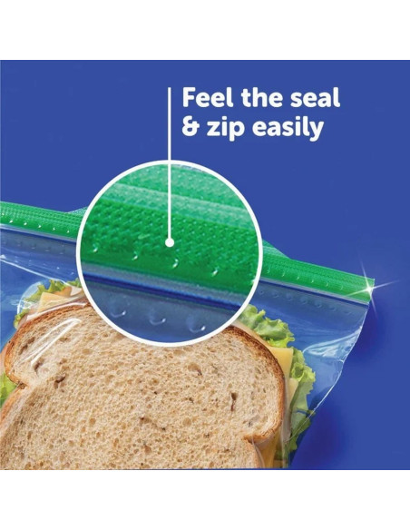 Boîte 40 Sacs à Sandwich Ziploc Sandwich Bags Grip 'n Seal - My American Market