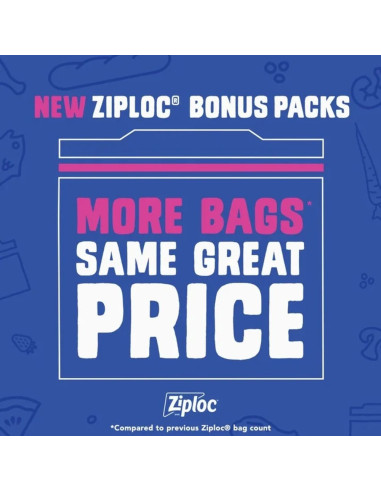 Boîte 40 Sacs à Sandwich Ziploc Sandwich Bags Grip 'n Seal - My American Market