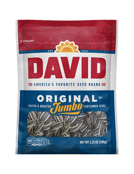 David Seeds - Jumbo Sunflower Original (graines de tournesol à décortiquer, salées) - My American Market